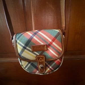 Dooney & Bourke Small White Plaid Purse - Great Condition